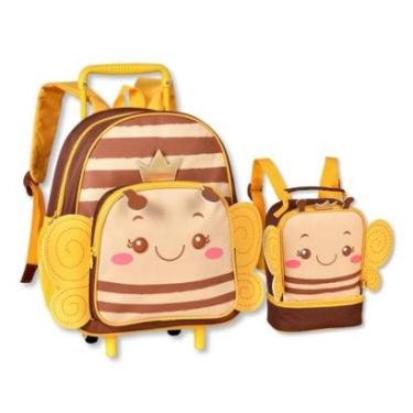 Imagem de Kit Mochila Carrinho com Lancheira Térmica Infantil Meninas-Feminino