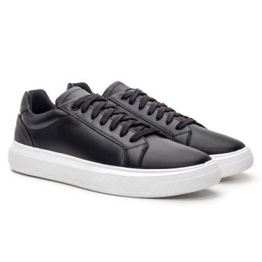Imagem de Tênis Masculino Couro Esportivo Super Macio Leve Urbano Black-Masculino
