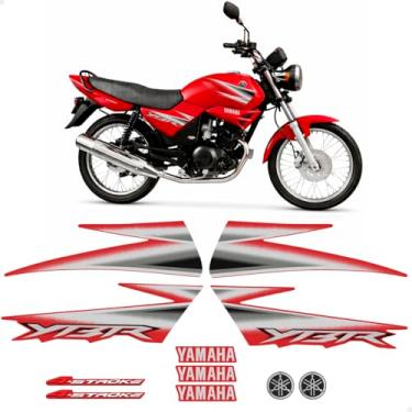 Imagem de SPORTINOX, Adesivos Para Yamaha Ybr 125 2006 Moto Vermelha + Emblemas