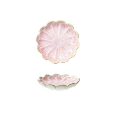 Imagem de Prato de molho de soja, prato de cerâmica, prato de imersão retrô, pratos de molho de soja, pratos de lanche, tigelas de imersão (rosa)