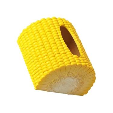 Imagem de x3anggyt5 Capa de caixa de lenços de papel de cerâmica em forma de milho organizador de mesa para decoração de casa suporte de caixa de lenços
