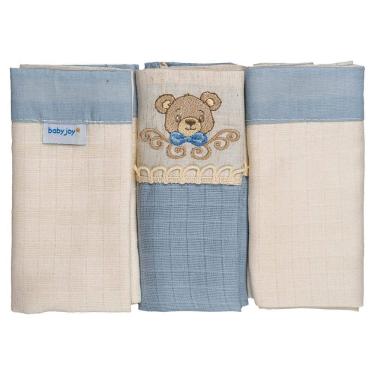 Imagem de Fralda de Pano para Bebê 68 cm x 70 cm 3 Unidades Baby Joy