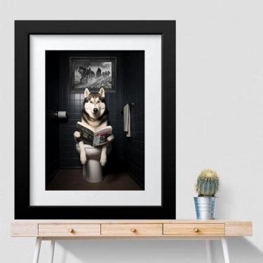 Imagem de Quadro Banheiro Husky Siberiano - 60X48Cm