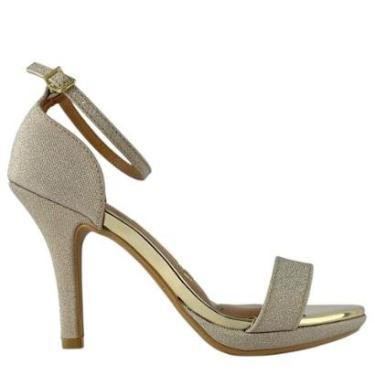 Imagem de Sandália Feminina Vizzano com Salto Fino e Acabamento Metalizado-Feminino