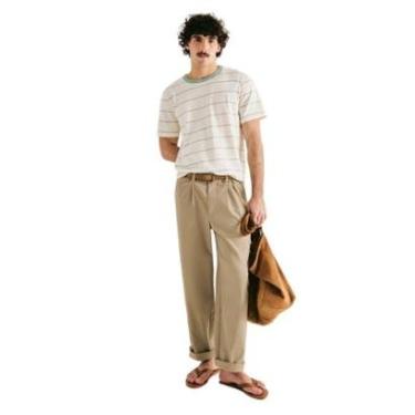 Imagem de Camiseta Masculina Hering Manga Curta Fio Tinto Listrada Verde-Masculino