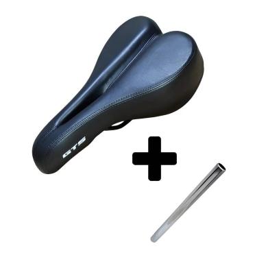 Imagem de Banco Selim Vazado Gts Gel + Canote Aro 20 24 26 29 Bike Mtb