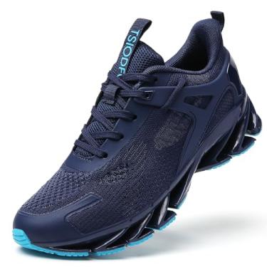 Imagem de DEELOG Tênis feminino de corrida para trilha, academia, treino, atlético, tênis, caminhada, moda, Azul marinho, 40