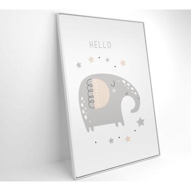 Imagem de Quadro Infantil Hello Elefante Medidas 60x90 Cm Impressão Adesivo Fotográfico