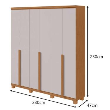 Imagem de Guarda-roupas Casal Alonzo 6 Portas 4 Gavetas Sem Espelho 100% Mdf Com Pés - Lopas