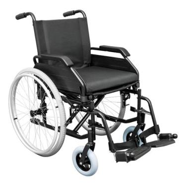Imagem de Cadeira De Rodas 125kg Resistente Aço Carbono Assento 48cm - Hidroligh