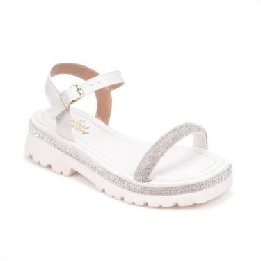 Imagem de Sandália Infantil Salto Tratorado Tira De Strass-Feminino