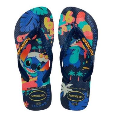 Imagem de Chinelo Havaianas Top Disney Clássico Stitch Marinho Amarelo, 41-42 BR