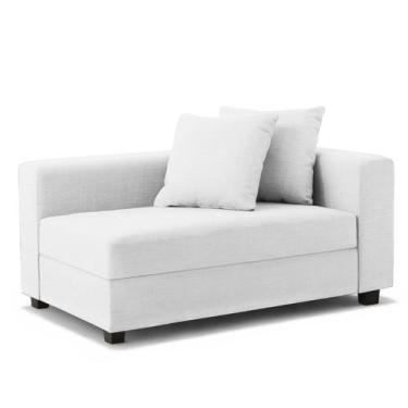 Imagem de Recamier Divã Aspen 1,60m material sintético Branco - Inova Decorações