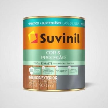 Imagem de Esmalte Acetinado Base Água Branco 900ml - COR & PROTEÇÃO - SUVINIL