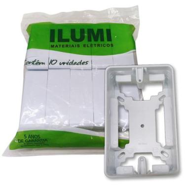 Imagem de 10 Caixas 4x2 de Sobrepor Parafusar Passagem Pvc Plástica - ILUMI