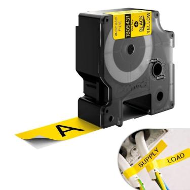 Imagem de Fita Amarela Vinilica/PVC 24mm x 5.5m Rotulador Profissional Rhinopro Dymo