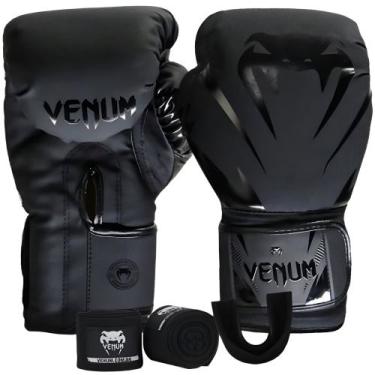 Imagem de Luva De Boxe Muay Thai Impact Evo Dark + Bandagem + Protetor Bucal - V