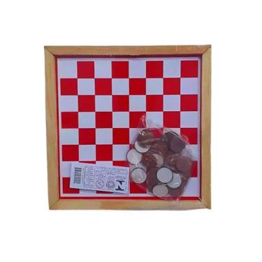 Imagem de Jogo de Dama Tabuleiro 2 em 1 Dama e Trilha de Madeira - MIXJAM