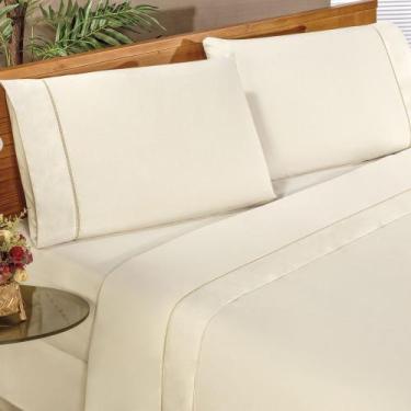 Imagem de Kit Jogo de Cama Lençol Casal 100% Algodão Percal 200 Fios - Gaby Enxo