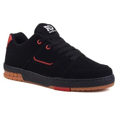 Imagem de Tênis Redikal Skate Urban Casual Cano Baixo - Masculino, Preto, Vermel