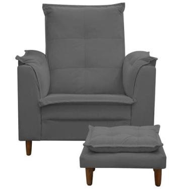Imagem de Poltrona De Amamentação Com Puff Isabella ISA ESTOFADOS Cor:Cinza, Cin