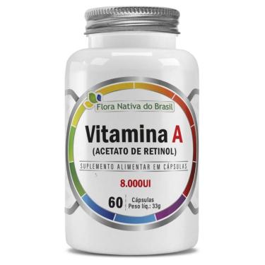 Imagem de Vitamina A Acetato de Retinol 8000ui 60 Capsulas Flora Nativa-Unissex