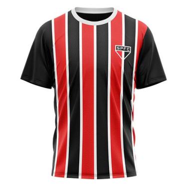 Imagem de Camisa Infantil São Paulo Braziline Change Masculina, Preto, Vermelho,
