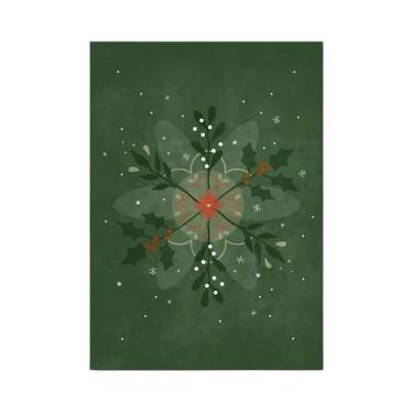 Imagem de Pintura Em Tela De Bola De Natal Com Floco De Neve E Azevinho Fosco Pa