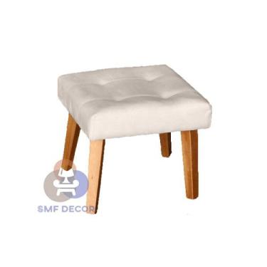 Imagem de Puff Banqueta Decorativa Glamour Dubai Com Pés Quadrado - SMF Decor, B