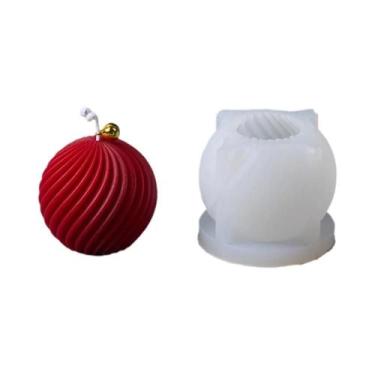 Imagem de Molde De Silicone 3D Rotativo Em Formato De Bola Para Velas De Natal D