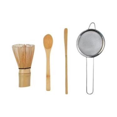 Imagem de Conjunto De Chá De Bambu 4/5 Peças: Batedor De Matcha, Colher De Chá, 