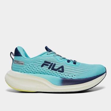 Imagem de Tênis Fila Racer Speedzone Feminino, Azul, Amarelo, 39