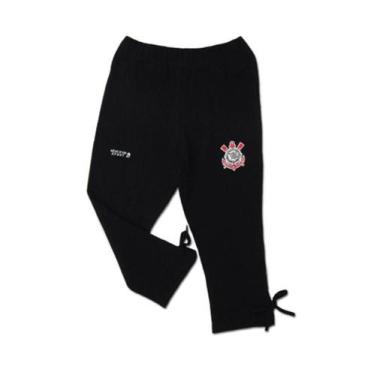 Imagem de Legging Infantil Corinthians Preta Oficial, Preto, Tam 8