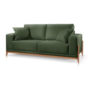 Imagem de Sofá Paris 3 Lugares Veludo Verde 2,10m Confortável Sala - Poltjá Move