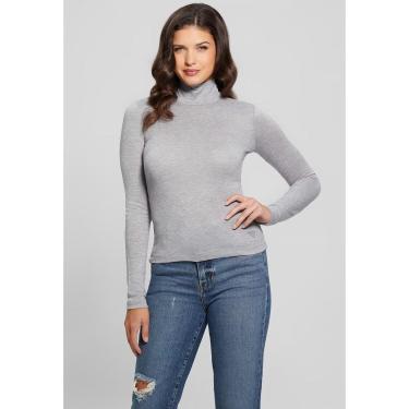 Imagem de Blusa de Malha Tricot Eco Gola Alta Cinza-Feminino