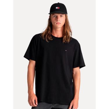 Imagem de Camiseta Tommy Jeans Regular Jersey C-Neck Flag Preta-Masculino