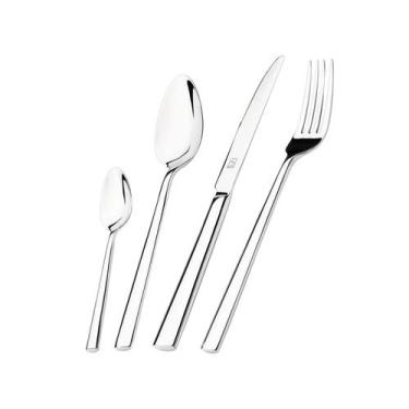 Imagem de Faqueiro Hercules Inox Mykonos 101 Peças Com Estojo De Madeira, Inox, 
