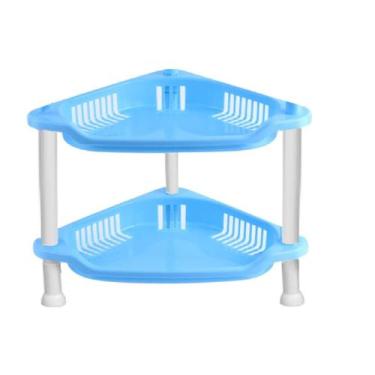 Imagem de Suporte Plástico Organizador Fruteira Cozinha 2 Andares - Ami, Azul