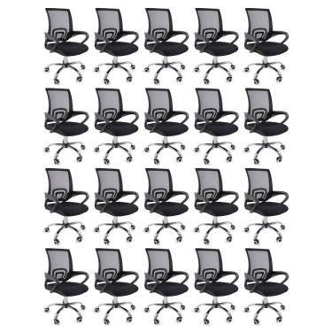 Imagem de Kit 20 Cadeiras de Escritório Begônia Oficial Ergonômica Giratória