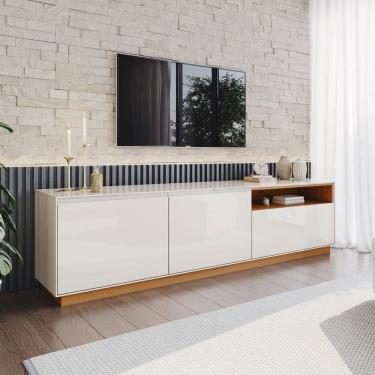 Imagem de Rack para TV Até 86 Polegadas Auryn 3 Portas Cinamomo/Off White - Henn