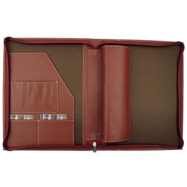 Imagem de Pasta Fichário PORTUGAL em Couro Galvani, Marrom Pinhão