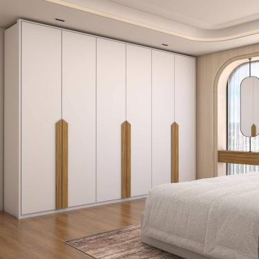 Imagem de Guarda-Roupa Casal Supreme 6 Portas 4 Gavetas 100% Mdf Branco - Panorama Móveis
