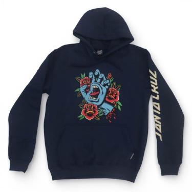 Imagem de Moletom Santa Cruz Canguru Screaming Flash Front Hood - Azul Marinho-Masculino
