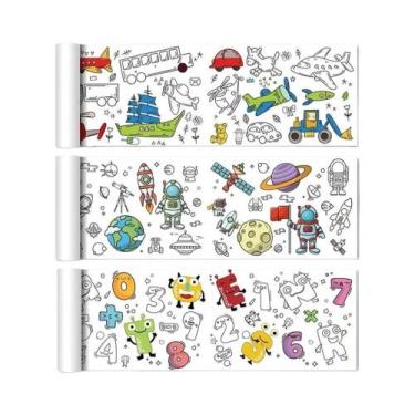 Imagem de Rolo De Desenho E Colorir DIY De Animais Em Lona De 90cm Para Crianças