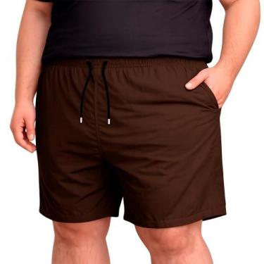 Imagem de Bermuda Tactel Plus Size Masculina Com Elastano G1 ao G5 Elastico Cint