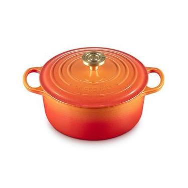 Imagem de PANELA LE CREUSET REDONDA SIGNATURE FERRO FUNDIDO 26CM FLAMME DORÉE 21177261834479