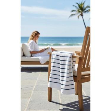 Imagem de Toalha Gigante Listrada Azul 80x150cm Praia Piscina Luxo - Congratulat