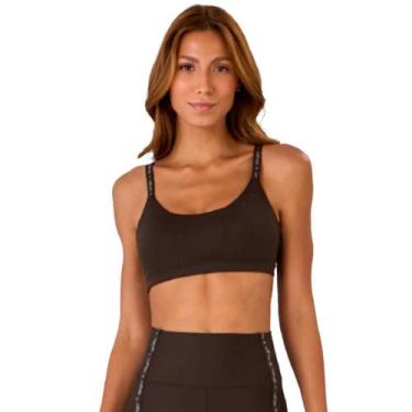 Imagem de Top Alto Giro Elástico Personalizado Feminino, Marrom, G