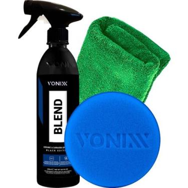 Imagem de kit Cera Automotiva Blend Black Spray para Carros Pretos Vonixx Pano e