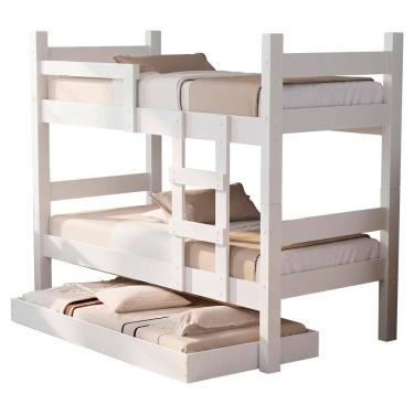 Imagem de Beliche Solteiro Leticia Com Cama Auxiliar Mili MDF 199X95 cm Decmade